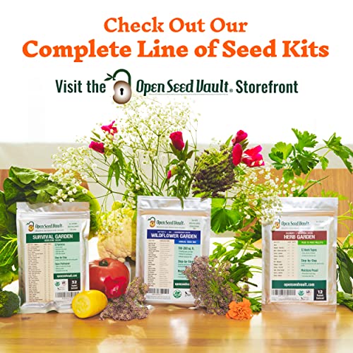 (32) Variety Pack Survival Gear Food Seeds | 15,000 Non GMO Heirloom Seeds for Planting Vegetables and Fruits. Gardening Gifts & Emergency Supplies | by Open Seed Vault