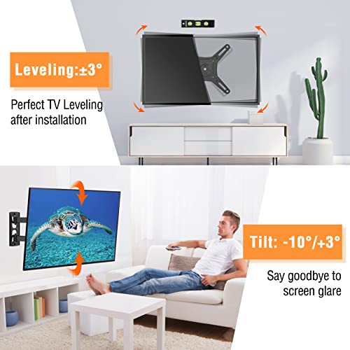 ELIVED Full Motion TV Monitor Wall Mount for Most 14-42 Inch LED LCD Flat Screen TVs & Monitors, Swivels Tilts Extension Rotation, Max VESA 200x200mm, up to 33 lbs.