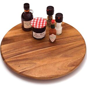 Lazy Susan Turntable, Engraved with Your Initial, Large 16" or 18” Wood Lazy Susan, Family Name Gifts, Laser Etched Wood