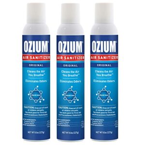 ozium® 8 oz. air sanitizer & odor eliminator for homes, cars, offices and more, original scent – 3 pack