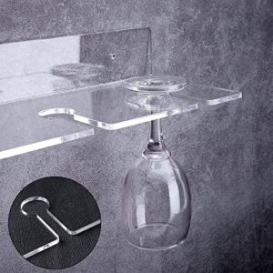 SUPERFINDINGS 1 Set Acrylic Stemware Rack Wine Glass Holder 11x28cm Under Cabinet Wine Glass Rack Wall Mounted for Bar Kitchen Cabinet