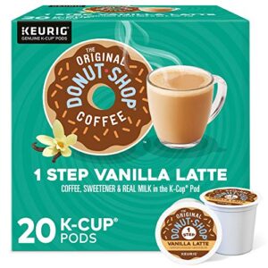 the original donut shop vanilla latte, single-serve keurig k-cup pods, flavored coffee, 20 count
