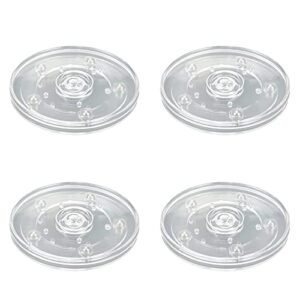 savagrow 4pcs acrylic plastic turntable 3.94″ clear white lazy susan turntable organizer for kitchen cabinets spice rack table cake