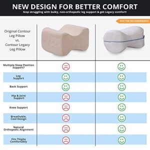 Contour Legacy Leg & Knee Foam Support Pillow - Soothing Pain Relief for Sciatica, Back, Hips, Knees, Joints - As Seen on TV