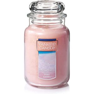 yankee candle pink sands scented, classic 22oz large jar single wick candle, over 110 hours of burn time