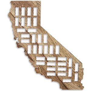 Wine Cork Holder, California Board Map Wall Decor (9.8 x 26 Inches)