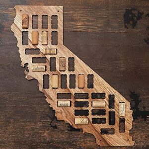 Wine Cork Holder, California Board Map Wall Decor (9.8 x 26 Inches)