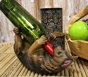 ebros lifelike purebreed pedigree canine adorable german shepherd dog wine bottle holder figurine statue as kitchen wine cellar centerpiece decor storage organizer (german shepherd)