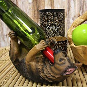 Ebros Lifelike Purebreed Pedigree Canine Adorable German Shepherd Dog Wine Bottle Holder Figurine Statue As Kitchen Wine Cellar Centerpiece Decor Storage Organizer (German Shepherd)