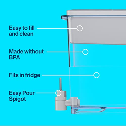 Brita XL Water Filter Dispenser for Tap and Drinking Water with 1 Standard Filter, Lasts 2 Months, 27-Cup Capacity, BPA Free, Grey