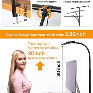 ACNCTOP Desk Lamp for Office Home - Eye-Caring Architect Task Lamp 25 Lighting Modes Adjustable LED Desk Lamp Flexible Gooseneck Clamp Light for Workbench Drafting Reading Study (Black)