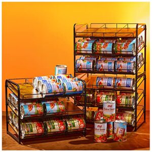 hoyrr can storage for pantry,can storage,can organizer,rustic farmhouse style can organizer for pantry,wood can organizer for pantry,can organizer for pantry can store up to 36 cans.（pack of 1）