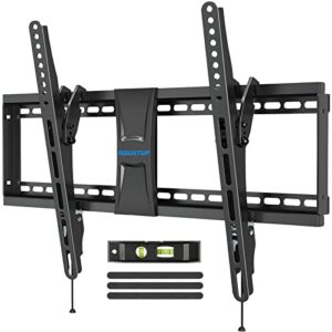 mountup ul listed tv wall mount, tilting tv mount bracket for most 37-75 inch flat screen/curved tv low profile wall mount saving space max vesa 600x400mm hold up to 99 lbs fit 16″ 18″ 24″ stud mu0008