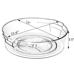 ULIVE Clear Lazy Susan, Round Plastic Rotating Turntable Organization，Suitable for Kitchen, Bathroom，Lazy Susan Refrigerator， Organizer Pantry, Cabinet, Transparent