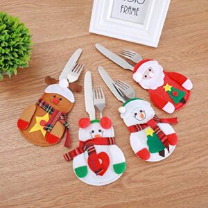 Kaxich 8pcs Christmas Cutlery Holders Suit Silverware Pockets Knifes Forks Tableware Decor Bag Storage Covers Christmas Xmas Party Decorations