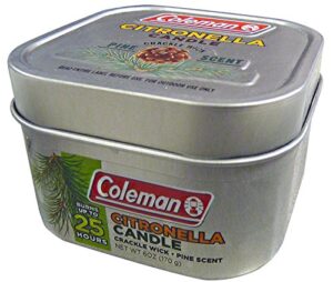 coleman scented outdoor citronella candle with wooden crackle wick – 6 oz