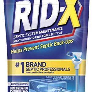 Rid-X Septic Tank Treatment Enzymes, 3 Month Supply Septi-Pacs, 3.2oz