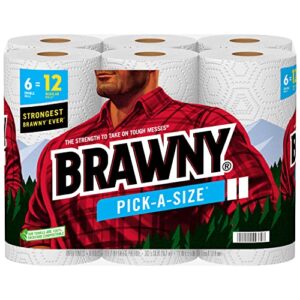 brawny® pick-a-size® paper towels, 6 double rolls