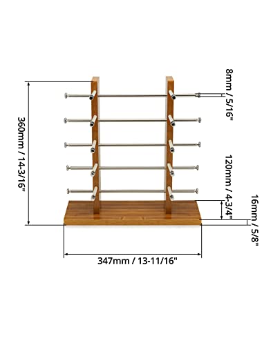 QWORK Wood Sunglass Glass Rack Frame, 5 Layers Glasses Showcase, Sunglasses Display Stand Holder, Detachable