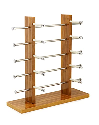 QWORK Wood Sunglass Glass Rack Frame, 5 Layers Glasses Showcase, Sunglasses Display Stand Holder, Detachable