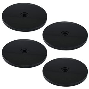 Semetall 4pcs 7" Acrylic Lazy Susan Rotating Swivel Plate Round Turntable Organizer for Makeup Table Kitchen Cabinet Spice Rack Cake,Black