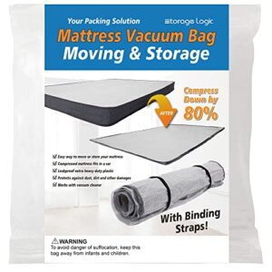 queen/full/full-xl foam mattress vacuum bag for moving, vacuum seal mattress bag with straps