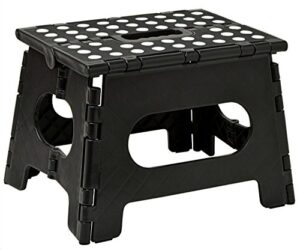 folding step stool – the lightweight step stool is sturdy enough to support adults and safe enough for kids. opens easy with one flip. great for kitchen, bathroom, bedroom, kids or adults.