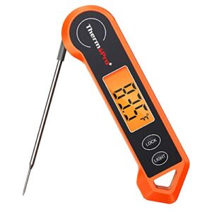thermopro tp19h digital meat thermometer for cooking with ambidextrous backlit and motion sensing kitchen cooking food thermometer for bbq grill smoker oil fry candy instant read