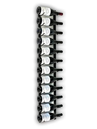 Jagged Ridge Wine Rooms 12 Bottle Wall Mounted Wine Rack Hanging Wall Wine Rack - Stylish & Modern Wine Storage Rack, Alloy Steel, Colour - Matte Black Powder Coat Finish