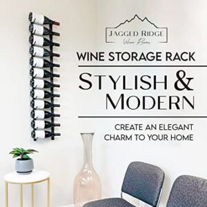 Jagged Ridge Wine Rooms 12 Bottle Wall Mounted Wine Rack Hanging Wall Wine Rack - Stylish & Modern Wine Storage Rack, Alloy Steel, Colour - Matte Black Powder Coat Finish