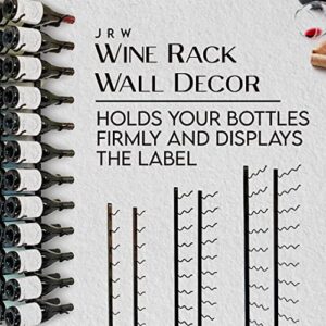 Jagged Ridge Wine Rooms 12 Bottle Wall Mounted Wine Rack Hanging Wall Wine Rack - Stylish & Modern Wine Storage Rack, Alloy Steel, Colour - Matte Black Powder Coat Finish