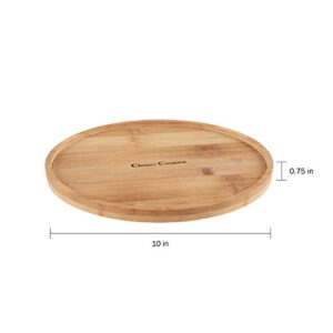 Lavish Home Lazy Susan – All-Natural Bamboo Round Single Tier Turntable Kitchen, Pantry and Vanity Organizer and Display with 10 Inch Diameter by Classic Cuisine, Btown