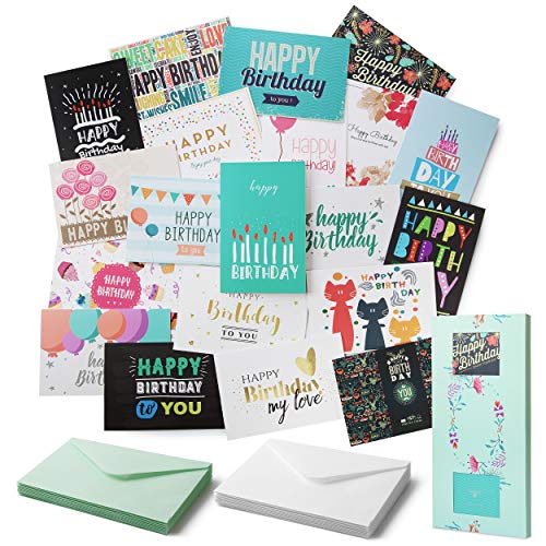 Mr. Pen- Birthday Cards, 20 Pack, Birthday Cards with Envelopes, Blank Inside Birthday Cards, Assorted Birthday Cards, Happy Birthday Cards Bulk, Birthday Card Assortment, Box of Birthday Cards