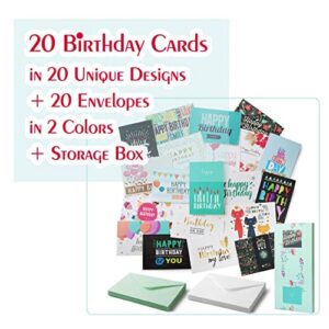 Mr. Pen- Birthday Cards, 20 Pack, Birthday Cards with Envelopes, Blank Inside Birthday Cards, Assorted Birthday Cards, Happy Birthday Cards Bulk, Birthday Card Assortment, Box of Birthday Cards