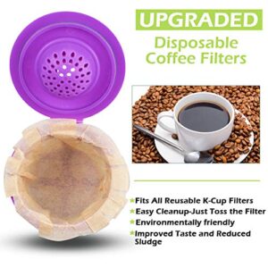 CAPMESSO Disposable Coffee Paper Filters Replacement Kerig Filter Compatible with Reusable Single Serve Pods Keurig Coffee Maker-300 Count (Natural)