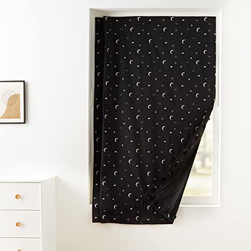 Amazon Basics Portable Window Blackout Curtain Shade with Suction Cups for Travel, Kids, and Baby Nursery - 50" x 78", Moon & Stars - 1-Pack