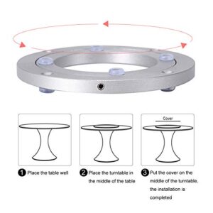 Heavy Duty Aluminium Alloy Turntable Bearing Furniture Rotating Bearing Turntable Round Dining Table Smooth Swivel Plate (Size:10Inch)