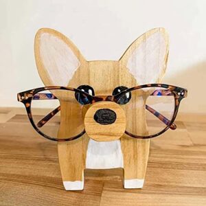 sumduino creative animal glasses holder for kids cute handmade wood carved animal eyeglass holder display stand, christmas new year gift home office desktop decor