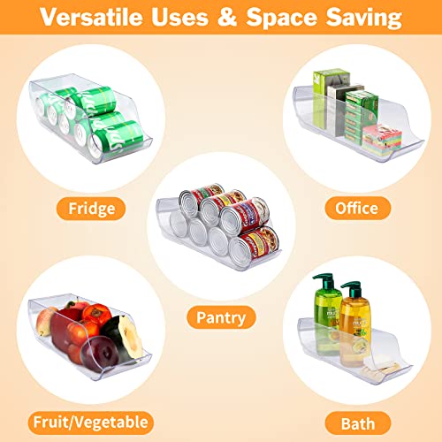 Soda Can Organizer for Refrigerator Foldable Can Holder Dispenser, Soda Can Organizer for pantry, Freezer, Holds Up to 9 Cans Each, BPA-Free, Clear Design