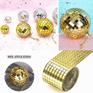 Self-Adhesive Mini Square Glass,2400pieces Gold Square Mirrors Mosaic Tiles 5x5mm Each