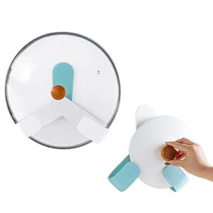 doerdo 2 pairs wall mount adjustable pot lid organizer pot hangers for kitchen wall mount, adjustable lid holder(white, blue)