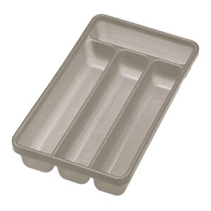 cosmoplast silverware tray, bpa-free 4 compartment flatware organizer 12.2″ x 7″ x 1.8″, beige