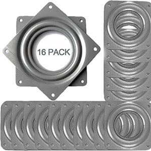 16 pcs 3 inch lazy susan turntable bearings, zinc-plated silver small lazy susan swivel plate, rotating bearing plate with 150 pounds capacity 5/16 inch thick