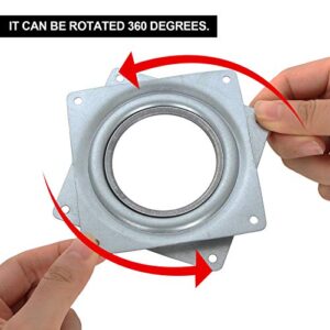 16 PCS 3 Inch Lazy Susan Turntable Bearings, Zinc-Plated Silver Small Lazy Susan Swivel Plate, Rotating Bearing Plate with 150 Pounds Capacity 5/16 Inch Thick