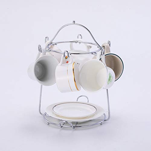 UPKOCH Metal Coffee Mug Cup Holder Hook Organizer Stand Kitchen Plate Utensil Drying Display Rack for Cafe Shop Cabinet Counter Desk