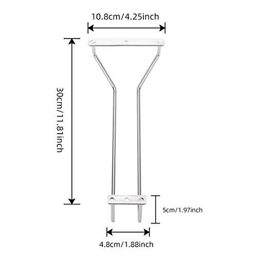 Dianoo Wine Glass Rack Under Cabinet, 304 Stainless Steel Wine Glasses Holder, Stemware Racks Storage For Bar Kitchen 30cm 1 Row