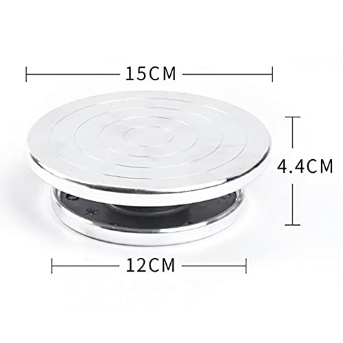 WNGDUA 6.0in/15CM Pottery Wheel Rotating Turntable Aluminium Alloy Double-Sided Pottery Turntable DIY Clay Tools Cake Stand Sculpting Rotary Plate for Art Crafts Ceramic Pottery Wheel Cake Turntable