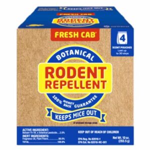 fresh cab botanical rodent repellent – environmentally friendly, keeps mice out, 4 scent pouches