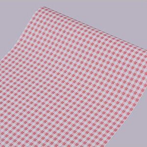 GLOW4U Ruby Red Gingham Adhesive Decorative Contact Paper Laminate Shelf and Drawer Liner 17.7x78 Inch