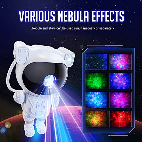 Star Projector Galaxy Night Light - Astronaut Space Projector, Starry Nebula Ceiling LED Lamp with Timer and Remote, Kids Room Decor Aesthetic, Gifts for Christmas, Birthdays, Valentine's Day